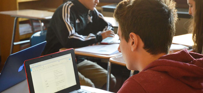 Student on laptop